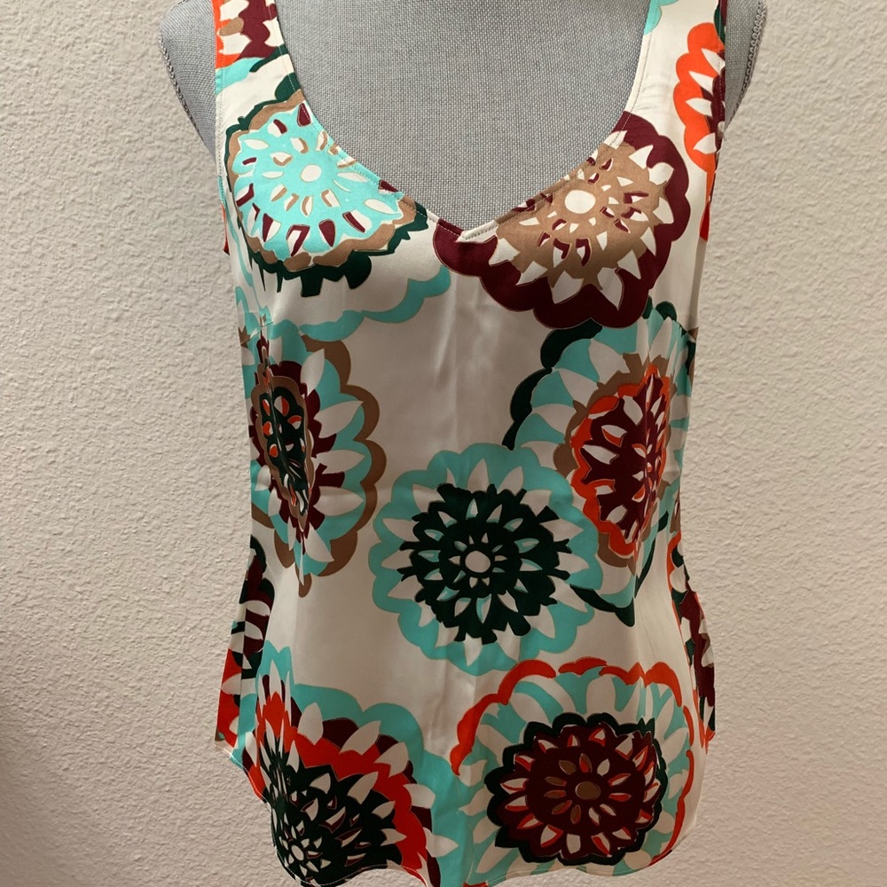 Escada silk tank top blouse size 36 US 6 Small S sleeveless Beautiful RARE HTF